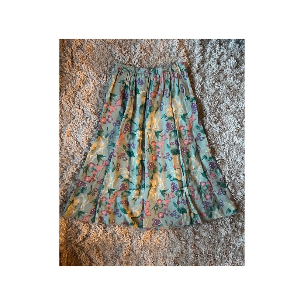 Floral Teal Skirt